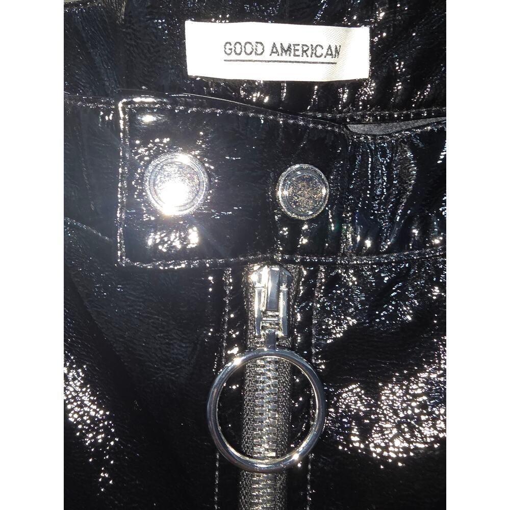Good American “Good Straight” Black Patent Faux-Leather Pants – Size 18 - Picture 14 of 16